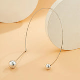 Minimalist Ball Shaped Chokers Metallic Necklace for Women