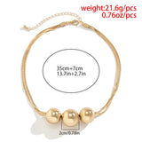 Minimalist Metal Beaded Necklace for Women