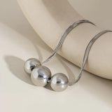 Minimalist Metal Beaded Necklace for Women