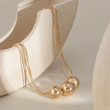 Minimalist Metal Beaded Necklace for Women