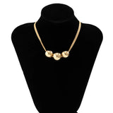 Minimalist Metal Beaded Necklace for Women