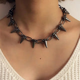 Punk Rivet Necklace Bracelet for Women Nightclub Style