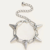 Punk Rivet Necklace Bracelet for Women Nightclub Style