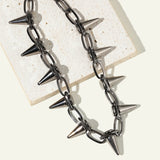 Punk Rivet Necklace Bracelet for Women Nightclub Style