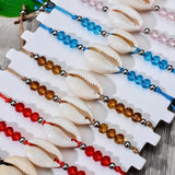 Colorful Crystal Beads Shell Bracelet Set Hand Woven Hand String Bracelet