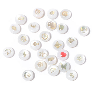 Bronzing Moon Star Hearts Shell Bead Charm Freshwater Pearl Jewelry Making