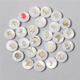 Bronzing Moon Star Hearts Shell Bead Charm Freshwater Pearl Jewelry Making