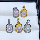 Shell Cage Pendant Base Mount Finding Settings for Pearls
