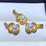 Shell Cage Pendant Base Mount Finding Settings for Pearls