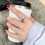 Shell Circle Ring Forever Love Stainless Steel Rose Engagement Wedding Jewelry