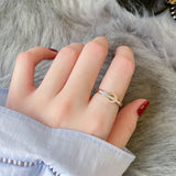 Shell Circle Ring Forever Love Stainless Steel Rose Engagement Wedding Jewelry