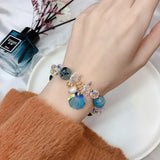 Colorful Stone Beads Bracelet Lucky Buckle Bracelet