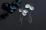 Sterling Silver Shell Flower Waterwave Tassel Earrings