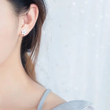 925 Silver Shell Flower Stud Earrings for Women