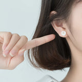 925 Silver Shell Flower Stud Earrings for Women