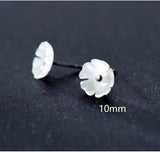 925 Silver Shell Flower Stud Earrings for Women