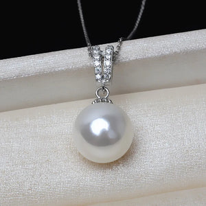 S925 Sterling Silver Shell Freshwater Pearl Pendant Necklace