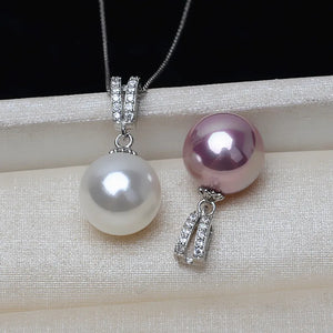 S925 Sterling Silver Shell Freshwater Pearl Pendant Necklace