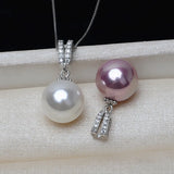 S925 Sterling Silver Shell Freshwater Pearl Pendant Necklace
