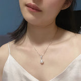 S925 Sterling Silver Shell Freshwater Pearl Pendant Necklace