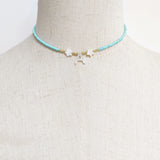 Shell Initial Letter Choker Rice Beads Necklace Women Star Embellishment