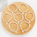 Shell Letter Alphabet Charm Pearl Bracelets Baroque Pearl Beaded Strand