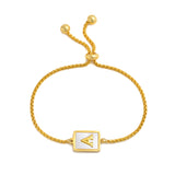 Shell Letter Bracelet, Initial Charm Bracelet for Women