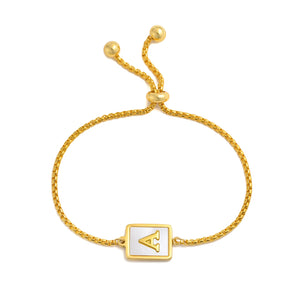 Shell Letter Bracelet, Initial Charm Bracelet for Women