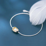 Shell Pearl Eggshell Bracelet Bangle 925 Sterling Silver Jewellry