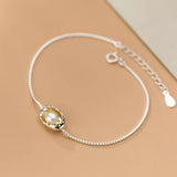 Shell Pearl Eggshell Bracelet Bangle 925 Sterling Silver Jewellry