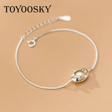 Shell Pearl Eggshell Bracelet Bangle 925 Sterling Silver Jewellry
