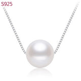 Shell Pearl 925 Sterling Silver Pendant Necklace Vintage Short Chain