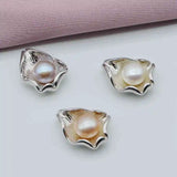 Shell Pearl Pendant Necklace Natural Freshwater Pearl Silver Pendant Shell