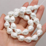Shell Pearl Large Baroque Beads Oval Shape Beaded Ladies Neck Necklace