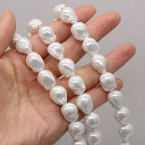 Shell Pearl Large Baroque Beads Oval Shape Beaded Ladies Neck Necklace