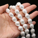 Shell Pearl Large Baroque Beads Oval Shape Beaded Ladies Neck Necklace