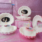 Shell Shaped Rotating Girl LED Flashing Music Box Musical Toy Kids Xmas Gift