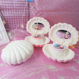 Shell Shaped Rotating Girl LED Flashing Music Box Musical Toy Kids Xmas Gift