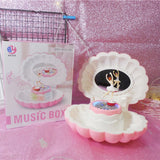 Shell Shaped Rotating Girl LED Flashing Music Box Musical Toy Kids Xmas Gift