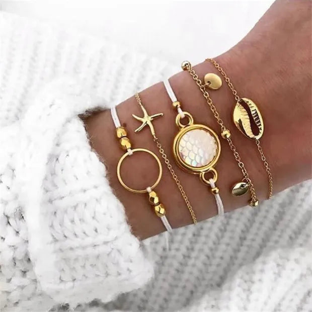 Shell Starfish Bracelet Set European American Jewelry