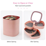 Shiba Inu Jewelry Storage Box Leather Necklace Earrings Rings Organizer