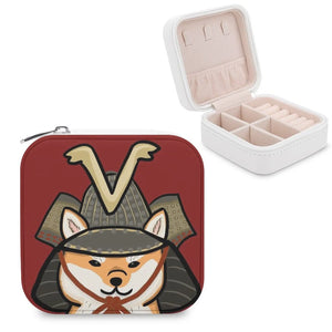 Shiba Inu Jewelry Storage Box Leather Necklace Earrings Rings Organizer