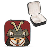 Shiba Inu Jewelry Storage Box Leather Necklace Earrings Rings Organizer