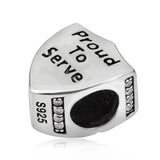 Shield Pattern Zircon 925 Silver Beads European Charm Beads