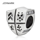 Shield Pattern Zircon 925 Silver Beads European Charm Beads