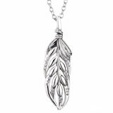 Feather Pine Needle Butterfly Wing Necklace 925 Silver