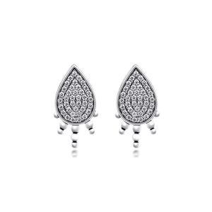 Shimmering Teardrops Stud Earring 925 Sterling Silver Jewelry