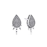Shimmering Teardrops Stud Earring 925 Sterling Silver Jewelry