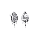 Shimmering Teardrops Stud Earring 925 Sterling Silver Jewelry