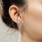 Shimmering Teardrops Stud Earring 925 Sterling Silver Jewelry